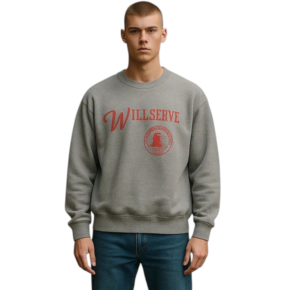 Vintage 1989 Willserve Heavyweight Crewneck Sweatshirt - Made in USA - Retro - Picture 1 of 6